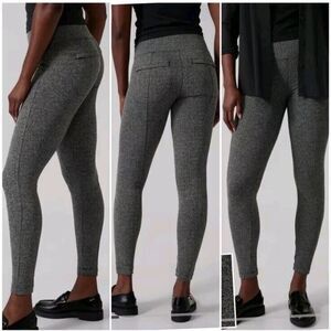 Athleta Womens Small Gray Delaney Herringbone High Rise Tight Leggings